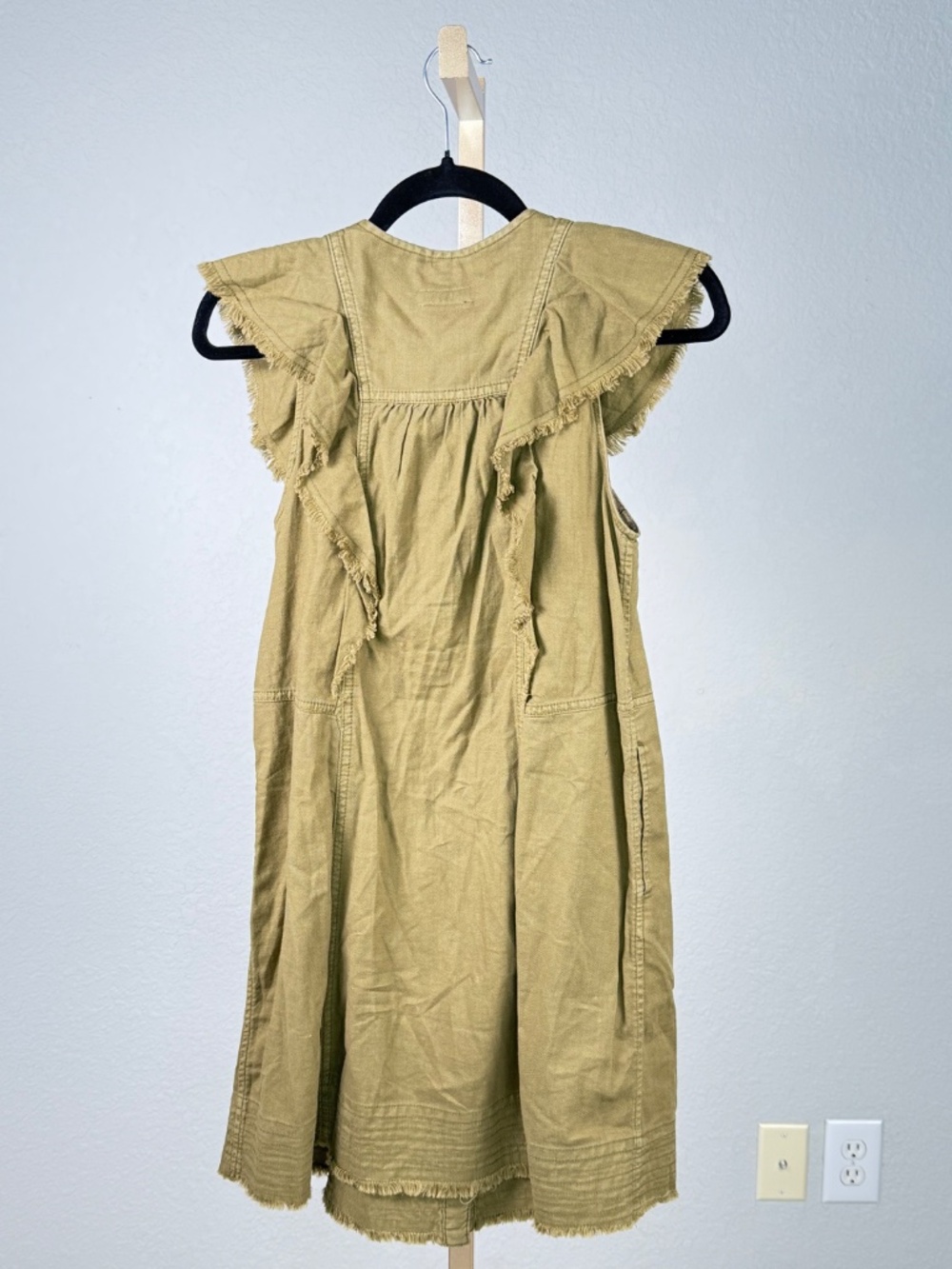 Pilcro Olive Ruffle Utility Dress XS NWT Anthropologie - Picture 5 of 8